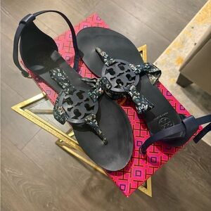 Tory Burch Navy and Multicolor Sandals